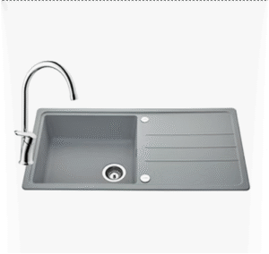 Grey composite sink and tap