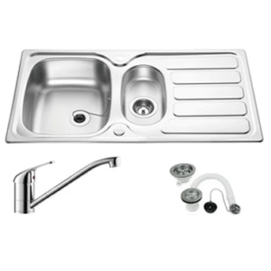 1.5 bowl stainless sink and tap