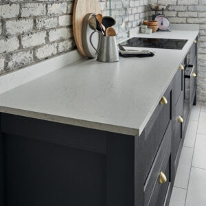 22mm White and Grey Marble Effect Squared Worktop