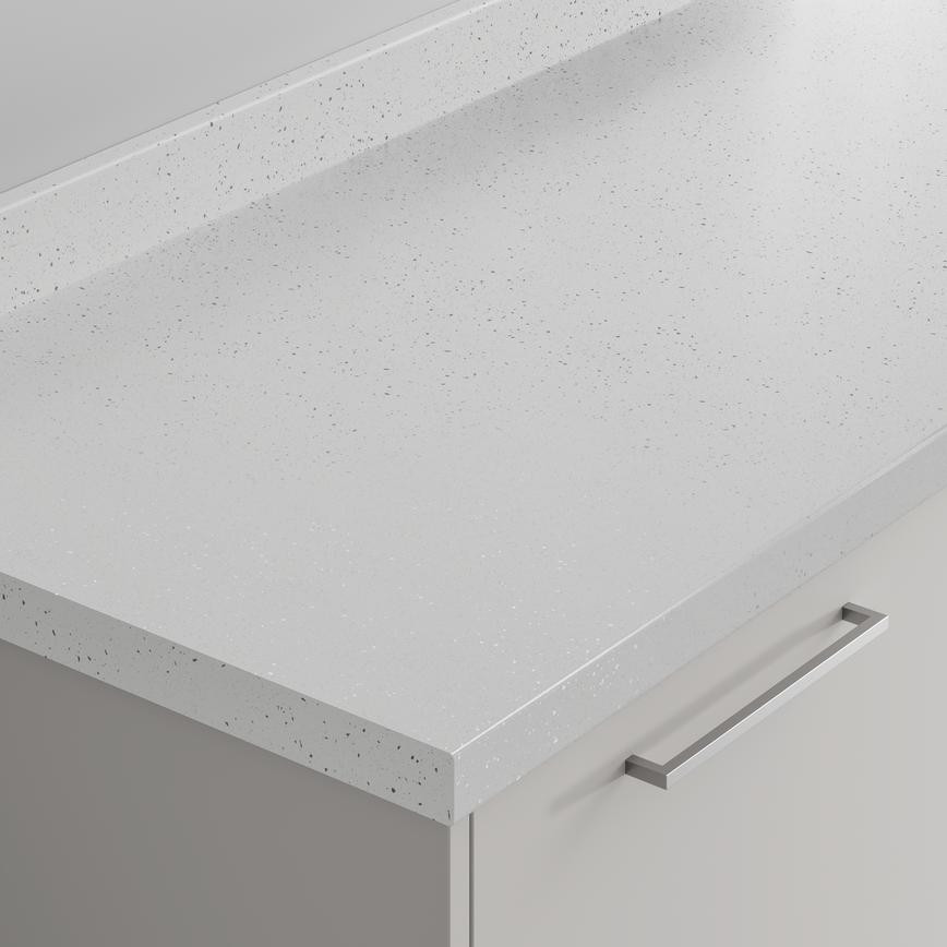 38mm White Sparkle Effect Squared Worktop - Image 2