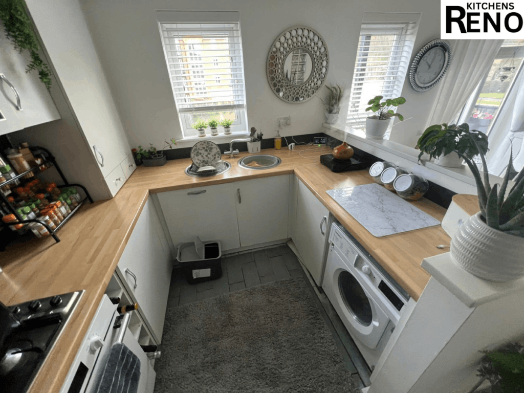 Kitchen Installation Bootle with modern fitted kitchen units and wooden worktops by Reno Kitchens